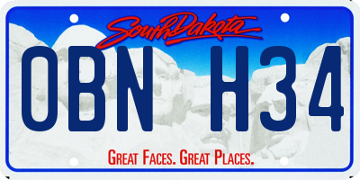 SD license plate 0BNH34