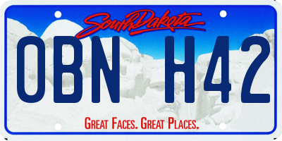 SD license plate 0BNH42