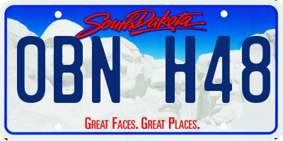 SD license plate 0BNH48