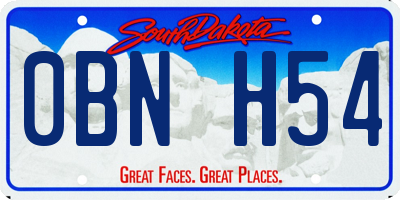 SD license plate 0BNH54