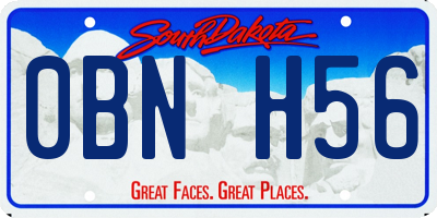 SD license plate 0BNH56