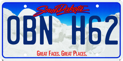SD license plate 0BNH62