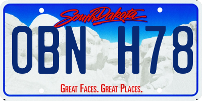 SD license plate 0BNH78
