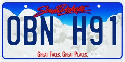 SD license plate 0BNH91