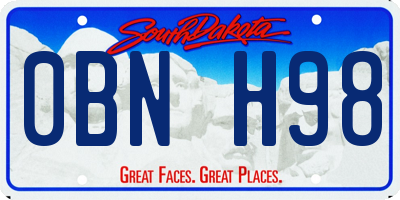 SD license plate 0BNH98