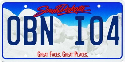 SD license plate 0BNI04