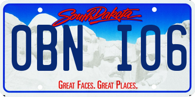SD license plate 0BNI06
