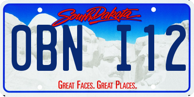 SD license plate 0BNI12