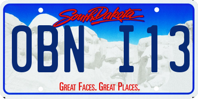 SD license plate 0BNI13