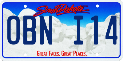 SD license plate 0BNI14