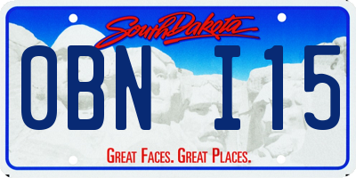 SD license plate 0BNI15