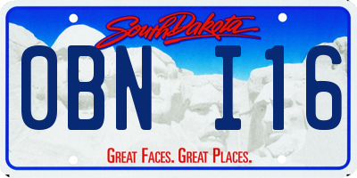 SD license plate 0BNI16