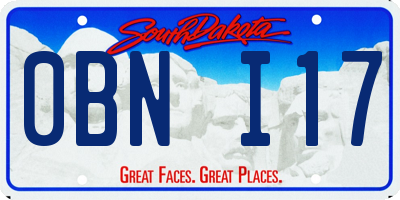 SD license plate 0BNI17
