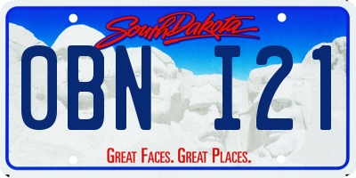 SD license plate 0BNI21