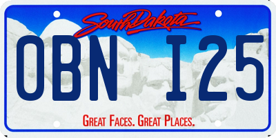 SD license plate 0BNI25