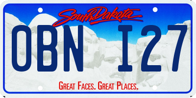 SD license plate 0BNI27