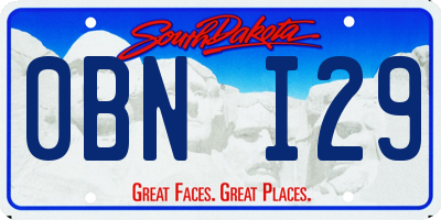 SD license plate 0BNI29
