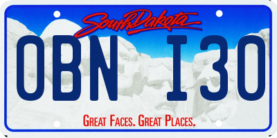 SD license plate 0BNI30