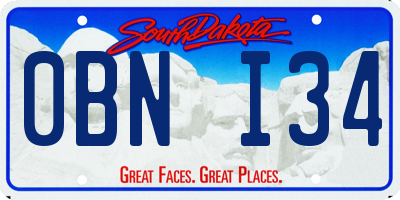 SD license plate 0BNI34