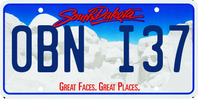 SD license plate 0BNI37