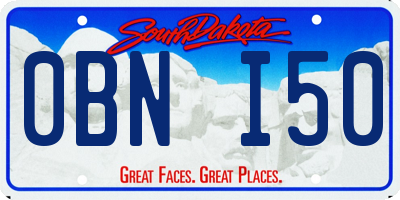 SD license plate 0BNI50