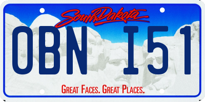 SD license plate 0BNI51