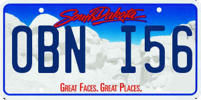 SD license plate 0BNI56