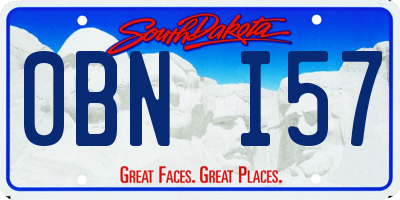 SD license plate 0BNI57