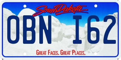 SD license plate 0BNI62