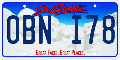SD license plate 0BNI78