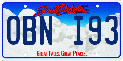 SD license plate 0BNI93