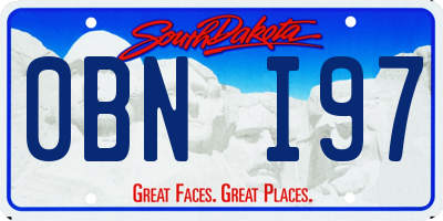 SD license plate 0BNI97