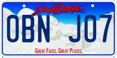 SD license plate 0BNJ07