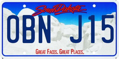 SD license plate 0BNJ15