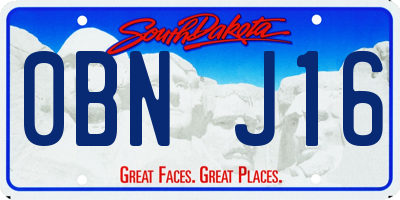 SD license plate 0BNJ16