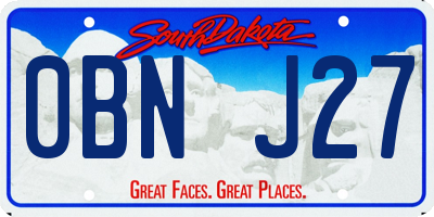 SD license plate 0BNJ27