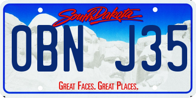 SD license plate 0BNJ35
