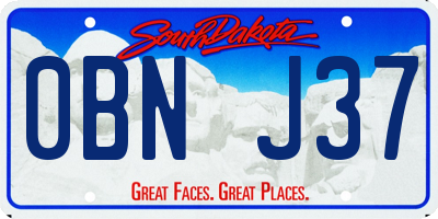 SD license plate 0BNJ37