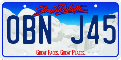 SD license plate 0BNJ45