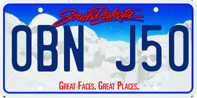 SD license plate 0BNJ50