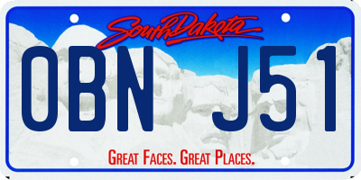 SD license plate 0BNJ51