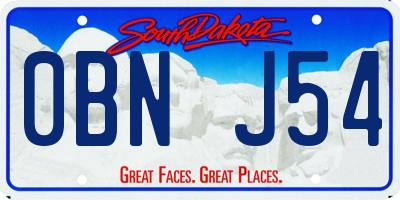 SD license plate 0BNJ54