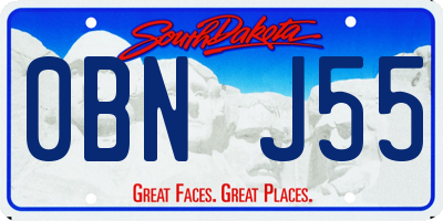 SD license plate 0BNJ55