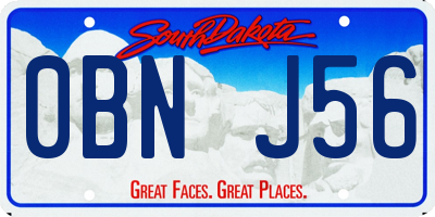 SD license plate 0BNJ56
