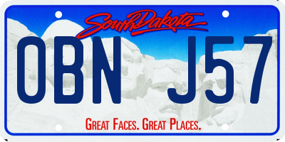 SD license plate 0BNJ57