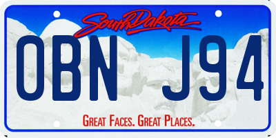 SD license plate 0BNJ94