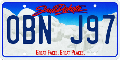 SD license plate 0BNJ97