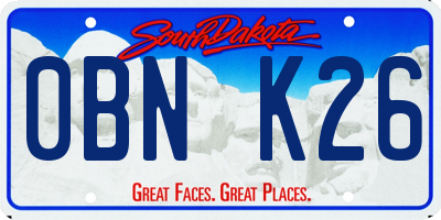 SD license plate 0BNK26