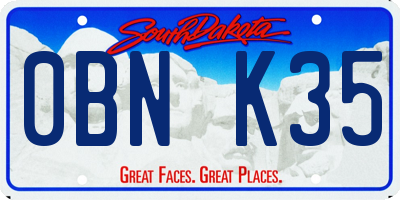 SD license plate 0BNK35