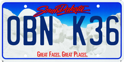 SD license plate 0BNK36